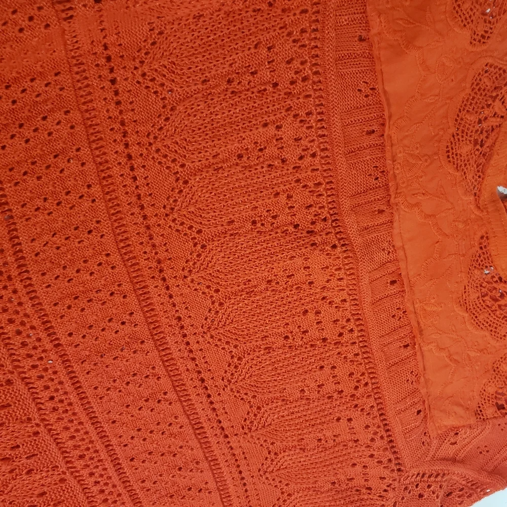 🦊 Free people once upon a time crochet knit bell sleeve top - Picture 13 of 14